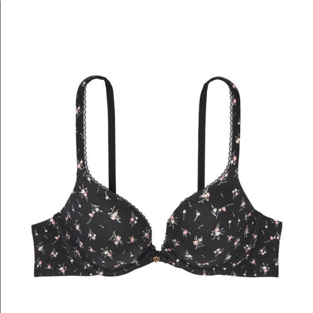 New Victoria’s Secret Body by Victoria floral push up plunge bra size 34DD 🖤💐